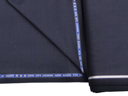 Raymond The Elanza Collection 70% Wool Super 120's Suiting Fabric (Blueish Grey, Self Design)