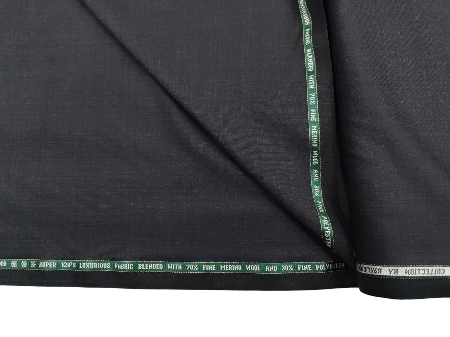 Raymond The Elanza Collection 70% Wool Super 120's Suiting Fabric (Charcoal Grey, Self Design)