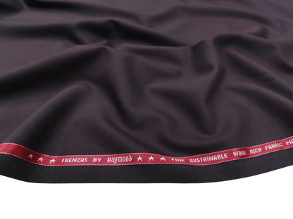 Raymond Trenzas 70% Wool Super 120's Suiting Fabric (Wine, Plain Weave)