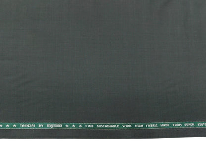 Raymond Trenzas 70% Wool Super 120's Suiting Fabric (Green, Plain Weave)