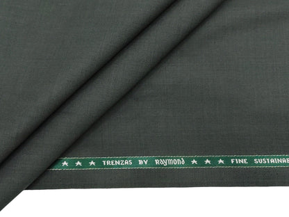 Raymond Trenzas 70% Wool Super 120's Suiting Fabric (Green, Plain Weave)