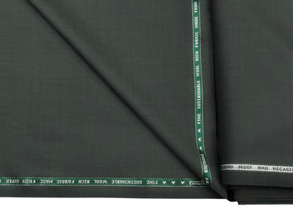Raymond Trenzas 70% Wool Super 120's Suiting Fabric (Green, Plain Weave)