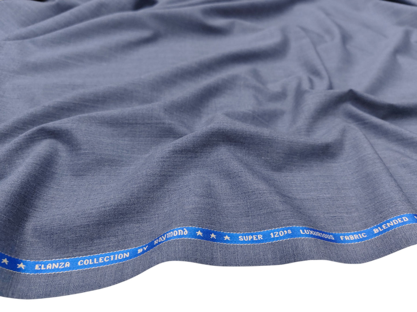 Raymond Elanza Collection 70% Wool Super 120's Suiting Fabric (Subtle Blue, Plain Weave)