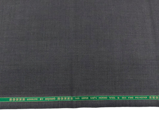 Raymond Luxolite 70% Wool Super 120s Suiting Fabric (Grey, Plain Weave)