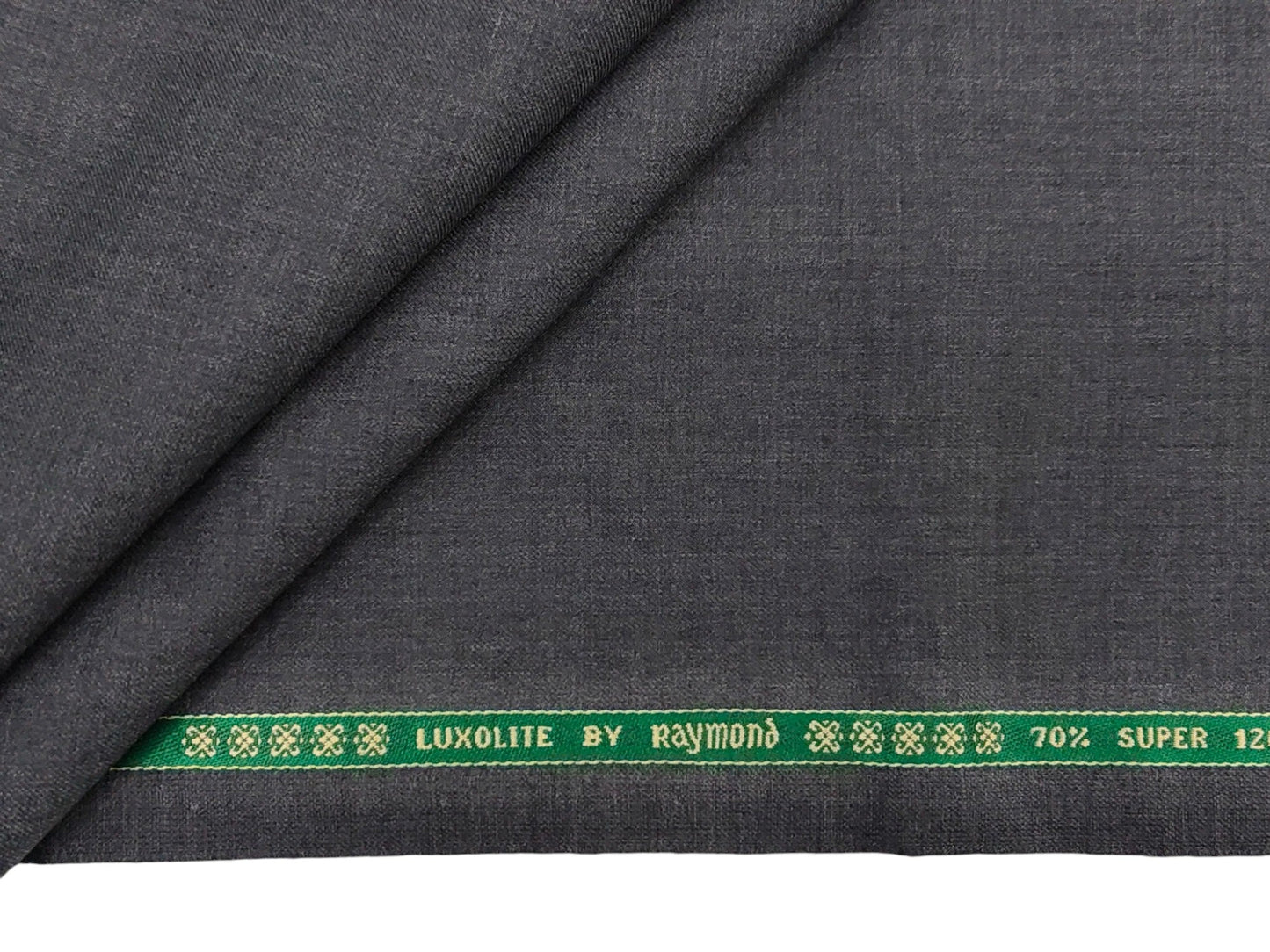 Raymond Luxolite 70% Wool Super 120s Suiting Fabric (Grey, Plain Weave)