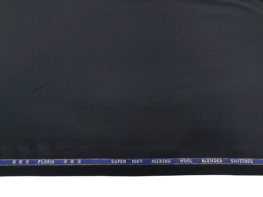 Canetti Italy Super 100's Merino Wool Blend Suiting Fabric (Navy BluePlain Weave)