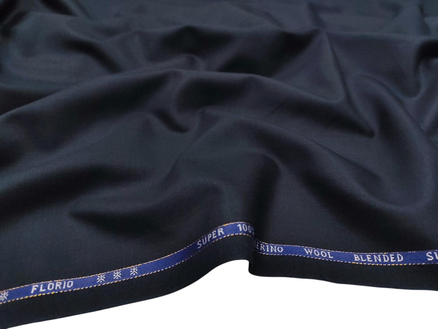 Canetti Italy Super 100's Merino Wool Blend Suiting Fabric (Navy BluePlain Weave)