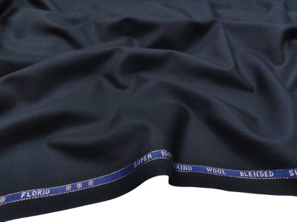 Canetti Italy Super 100's Merino Wool Blend Suiting Fabric (Navy BluePlain Weave)