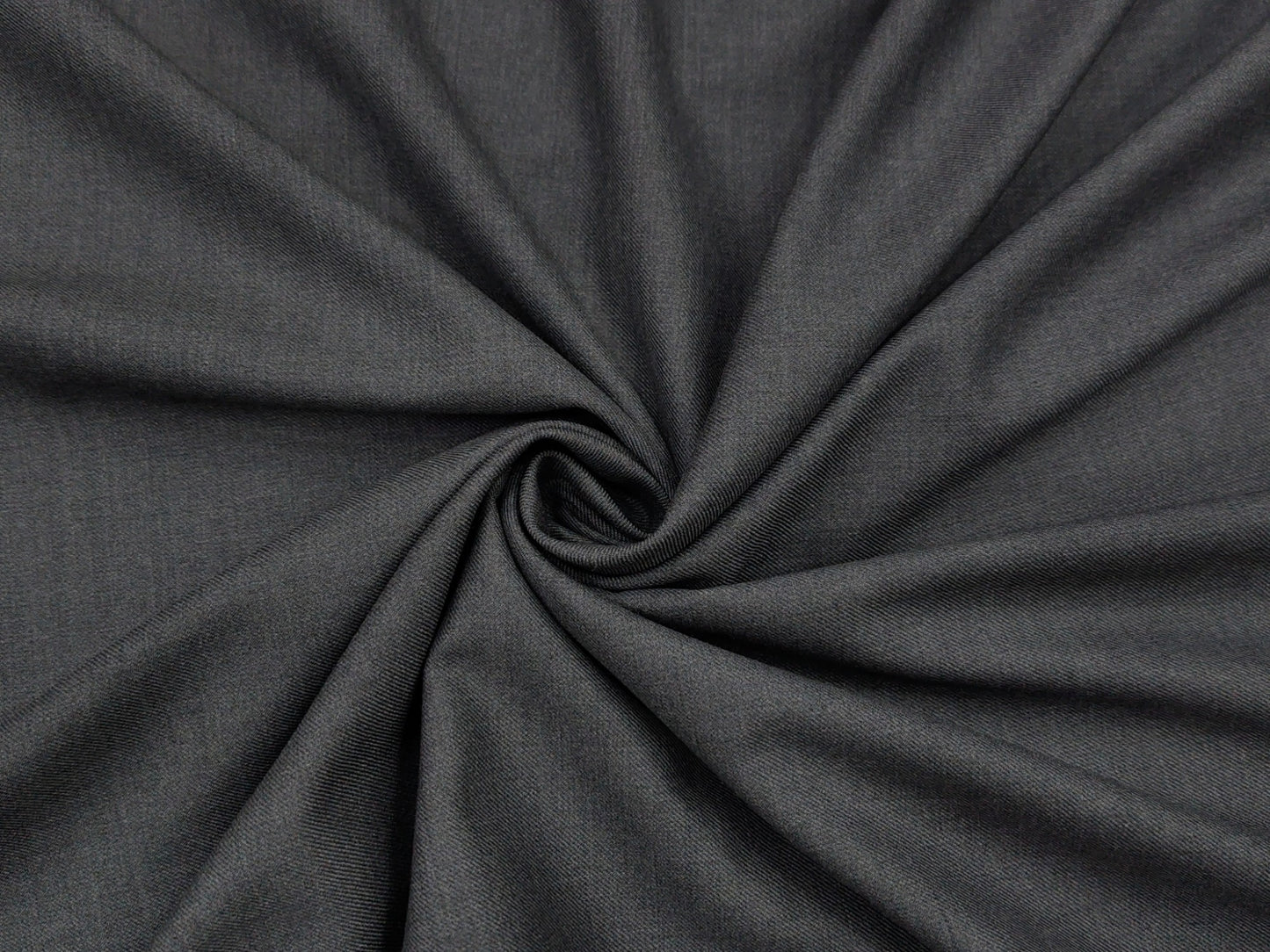 Canetti Italy Super 100s Merino Wool Blend Stretched Suiting Fabric (Dark Grey, Plain Weave)