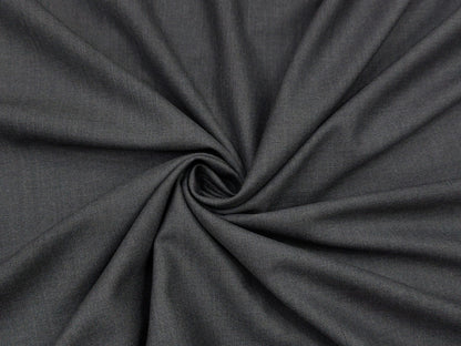 Canetti Italy Super 100s Merino Wool Blend Stretched Suiting Fabric (Dark Grey, Plain Weave)