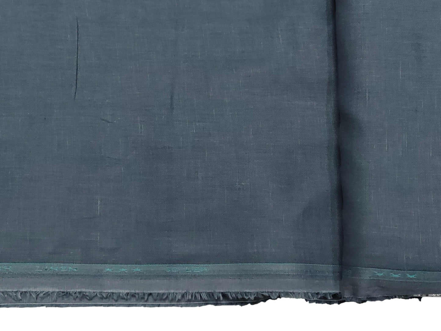 Arvind 100% Linen 60 Lea Shirting Fabric (Greyish Blue, Plain)