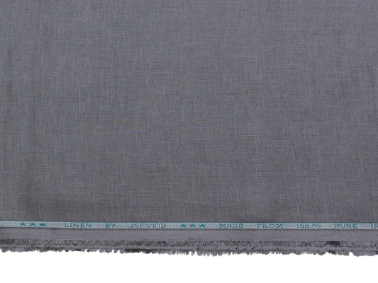 Arvind 100% Linen 60 Lea Shirting Fabric (Grey, Plain)