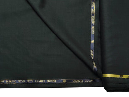 Georgia Gullini 50% Wool Super 180s Merino Wool Blend Suiting Fabric (Charcoal Grey, Plain Weave)
