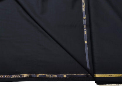 Georgia Gullini Super 150s Merino Wool Blend Suiting Fabric (Navy Blue, Plain Weave)