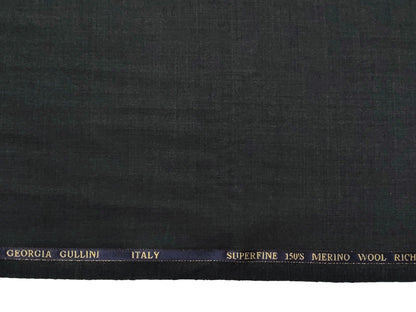 Georgia Gullini Super 150s Merino Wool Blend Suiting Fabric (Dark Grey, Plain Weave)