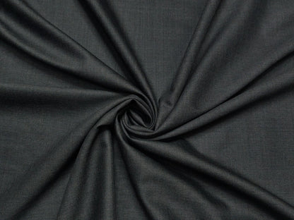 Georgia Gullini Super 150s Merino Wool Blend Suiting Fabric (Dark Grey, Plain Weave)