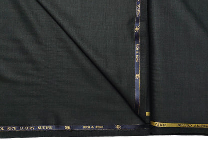 Georgia Gullini Super 150s Merino Wool Blend Suiting Fabric (Dark Grey, Plain Weave)