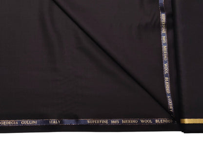 Georgia Gullini Super 160s Merino Wool Blend Suiting Fabric (Wine , Plain Weave)