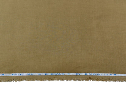 Burgoyne Emerald Irish Heritage Linen Shirting Fabric (Camel Brown, Plain Weave)