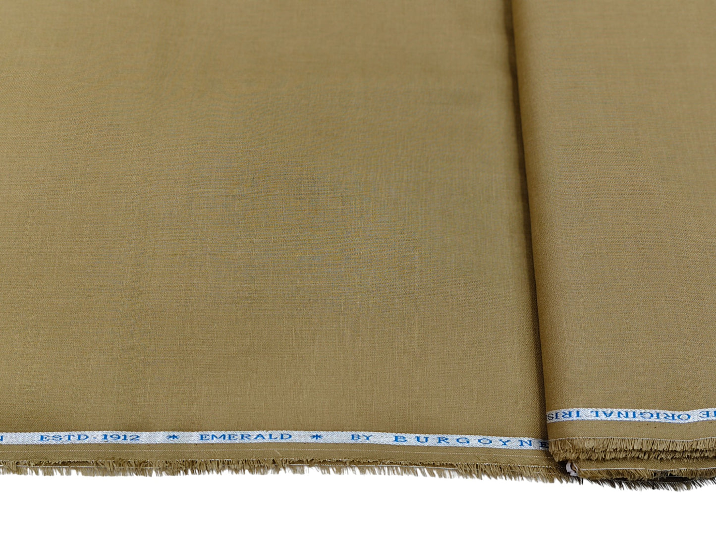 Burgoyne Emerald Irish Heritage Linen Shirting Fabric (Camel Brown, Plain Weave)