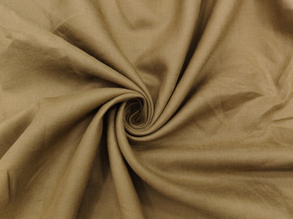 Burgoyne Emerald Irish Heritage Linen Shirting Fabric (Camel Brown, Plain Weave)