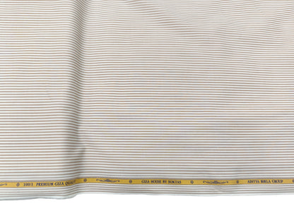 Giza House by Soktas 100/1 Premium Giza Cotton Shirting Fabric (Sandy Brown, Stripes)
