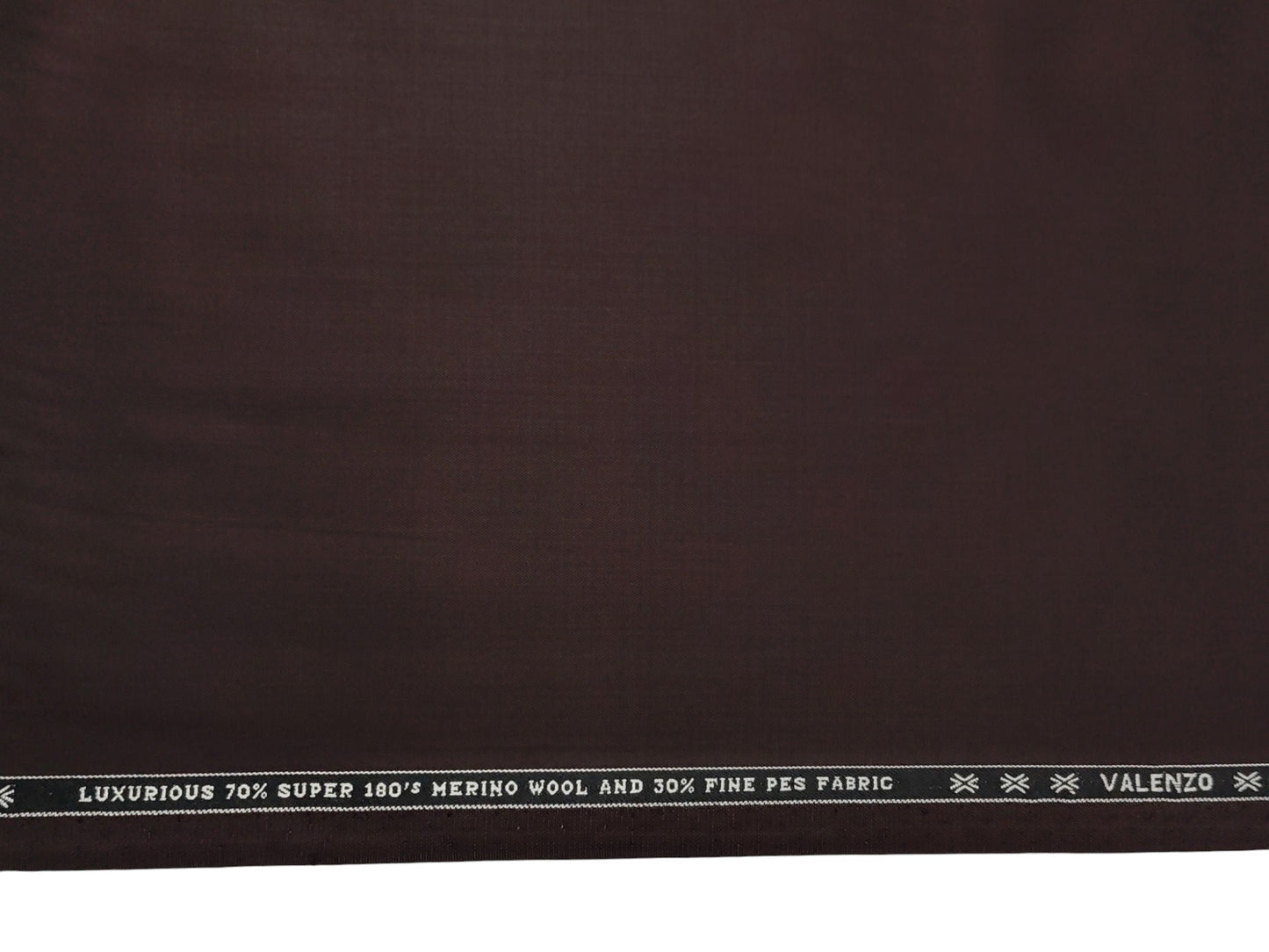 Valenzo 70% 180s Merino Wool Blend Suiting Fabric (Rich Wine, Self Design)