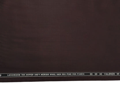 Valenzo 70% 180s Merino Wool Blend Suiting Fabric (Rich Wine, Self Design)