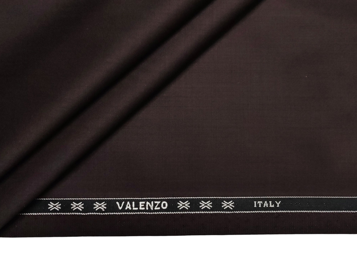 Valenzo 70% 180s Merino Wool Blend Suiting Fabric (Rich Wine, Self Design)