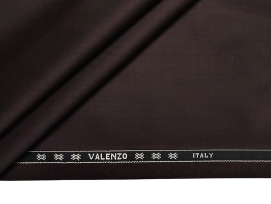 Valenzo 70% 180s Merino Wool Blend Suiting Fabric (Rich Wine, Self Design)
