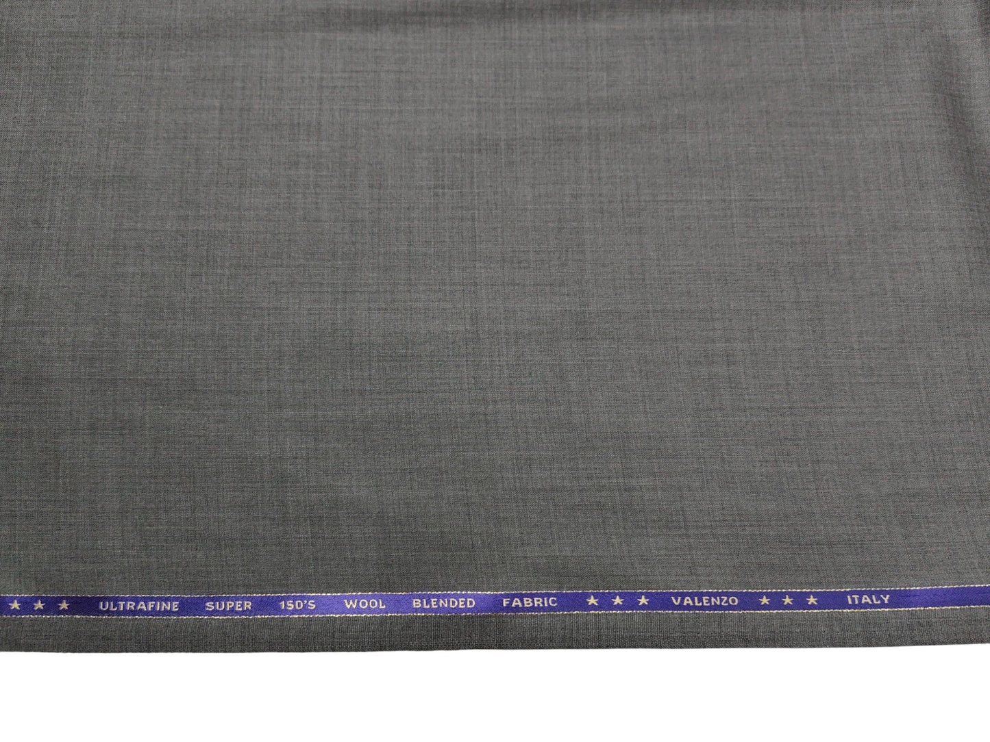 Valenzo 45% Ultrafine 150s Merino Wool Blend Suiting Fabric (Stone Gray, Self Design)