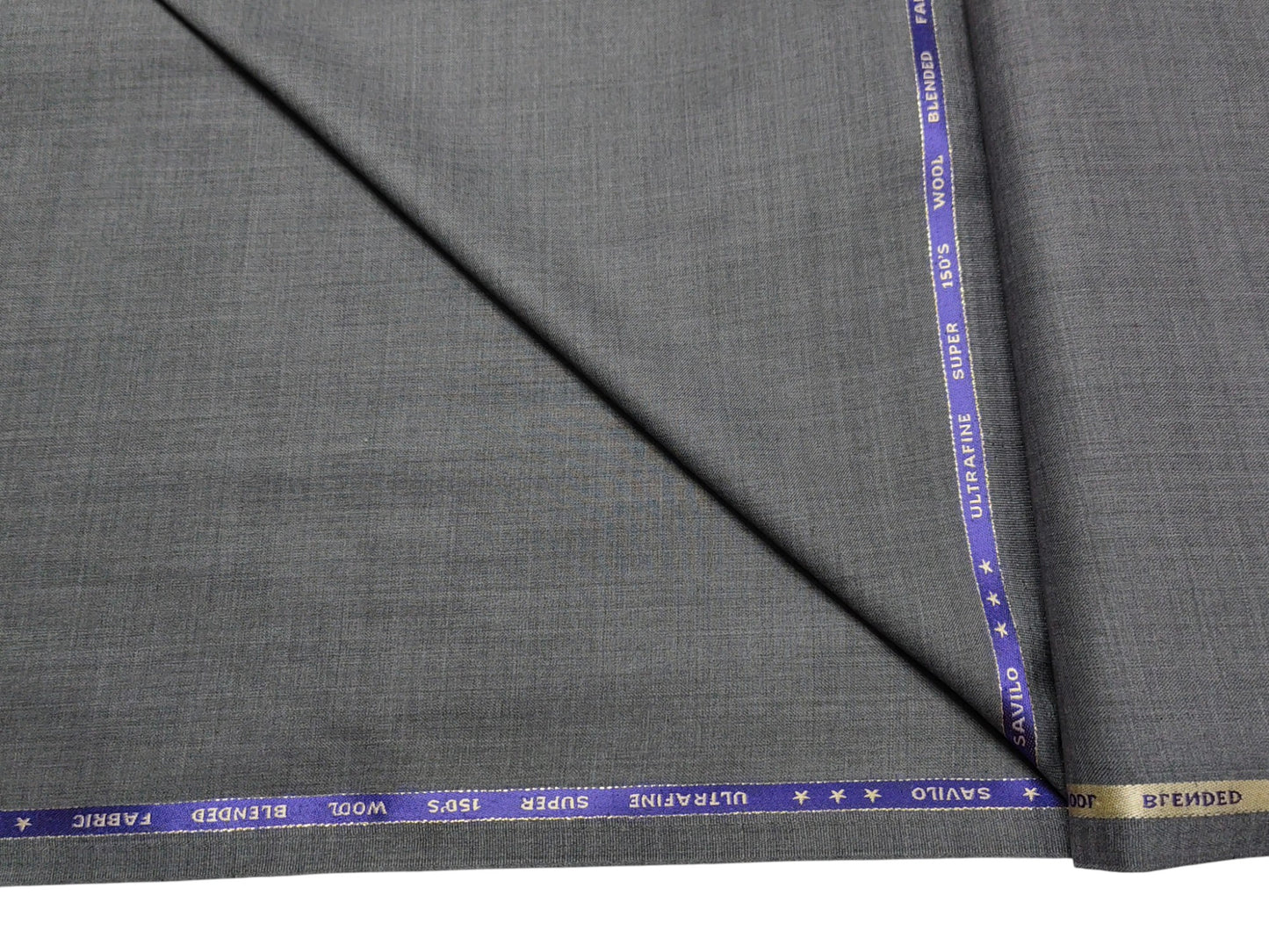 Valenzo 45% Ultrafine 150s Merino Wool Blend Suiting Fabric (Stone Gray, Self Design)