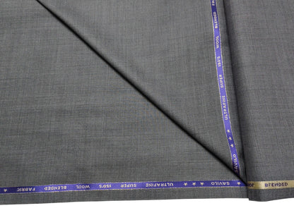 Valenzo 45% Ultrafine 150s Merino Wool Blend Suiting Fabric (Stone Gray, Self Design)