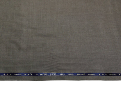 Valenzo 45% Ultrafine 150s Merino Wool Blend Suiting Fabric (Classic Brown, Self Design)