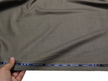 Valenzo 45% Ultrafine 150s Merino Wool Blend Suiting Fabric (Classic Brown, Self Design)