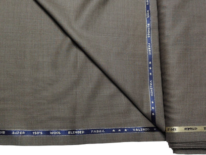 Valenzo 45% Ultrafine 150s Merino Wool Blend Suiting Fabric (Classic Brown, Self Design)