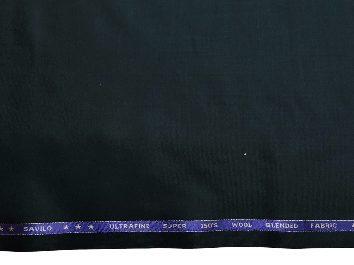 Valenzo 45% Ultrafine 150s Merino Wool Blend Suiting Fabric (Bottle Green, Self Design)