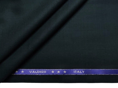 Valenzo 45% Ultrafine 150s Merino Wool Blend Suiting Fabric (Bottle Green, Self Design)