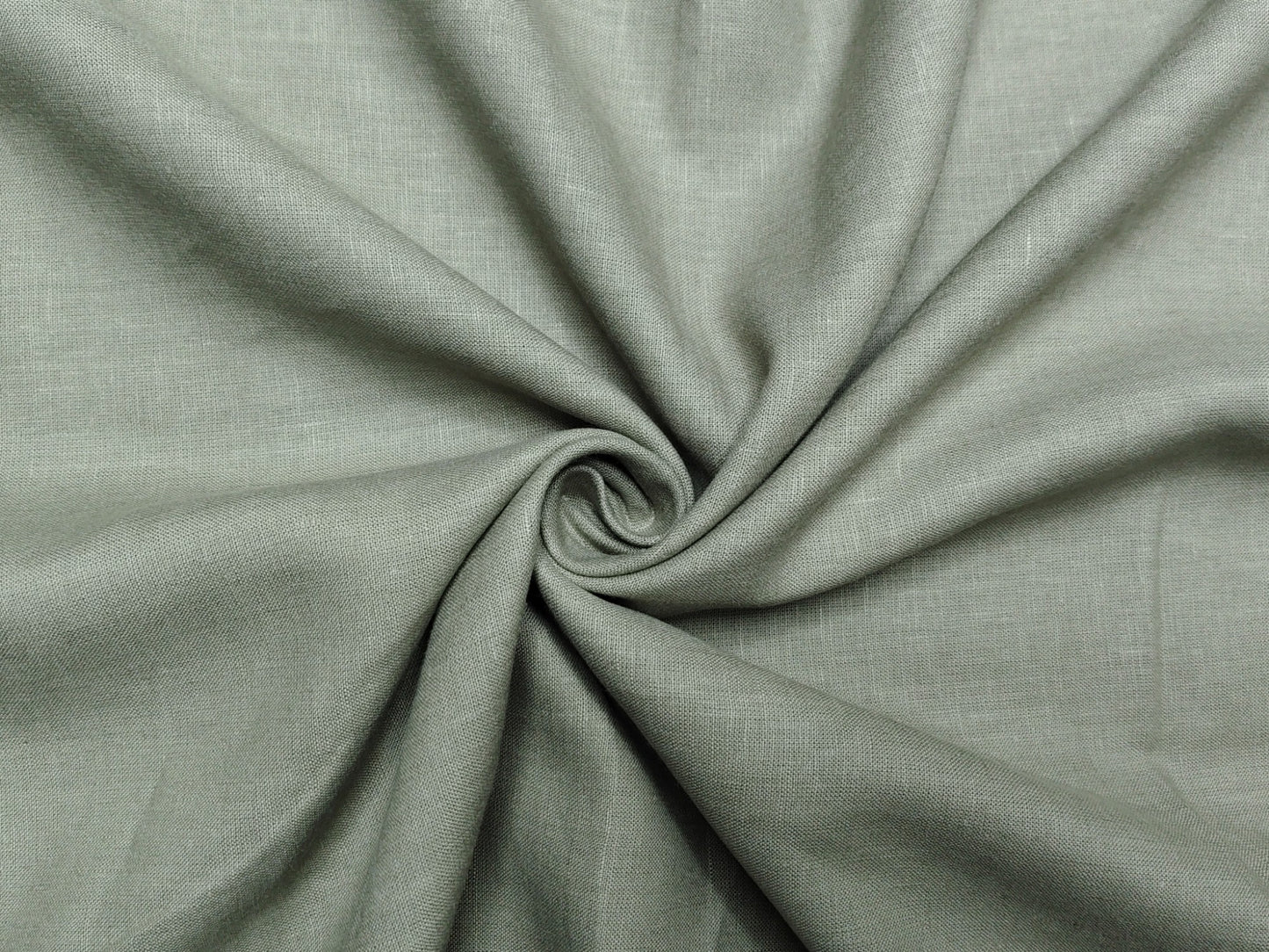 100% Pure European Linen Suiting Fabric (Sage Green, Plain Weave)