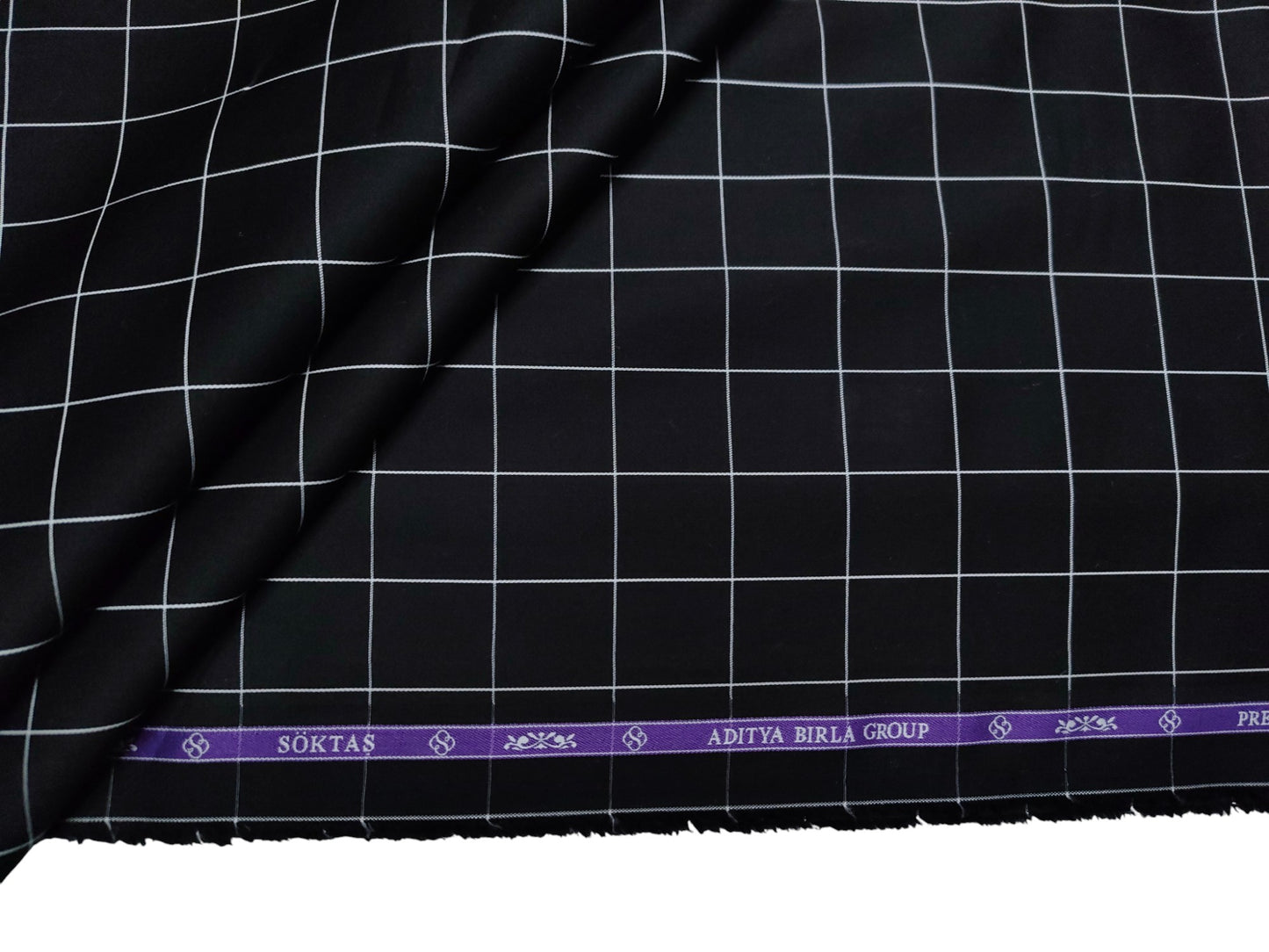 Giza House by Soktas Premium Giza Cotton Shirting Fabric (Midnight Black, Checks)