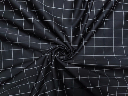 Giza House by Soktas Premium Giza Cotton Shirting Fabric (Midnight Black, Checks)