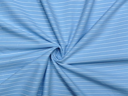 Giza House by Soktas Premium Giza Cotton Shirting Fabric (Classic Blue, Stripes)