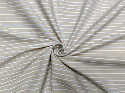 Giza House by Soktas Premium Giza Cotton Shirting Fabric (Classic Beige, Stripes)