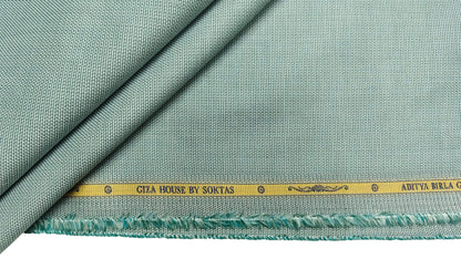 Giza House by Soktas 2/120 Premium Giza Cotton Shirting Fabric (Green, Patterned)