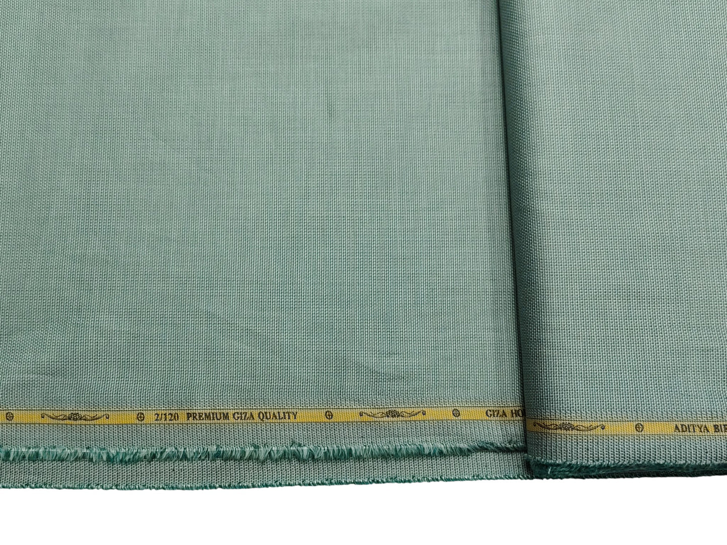 Giza House by Soktas 2/120 Premium Giza Cotton Shirting Fabric (Green, Patterned)