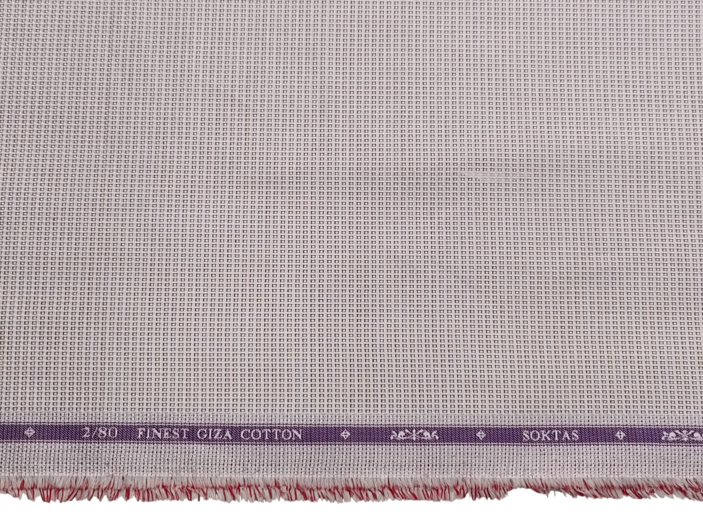 Giza House by Soktas 2/80 Finest Giza Cotton Shirting Fabric (Wine & White, Box Patterned)