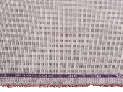 Giza House by Soktas 2/80 Finest Giza Cotton Shirting Fabric (Wine & White, Box Patterned)