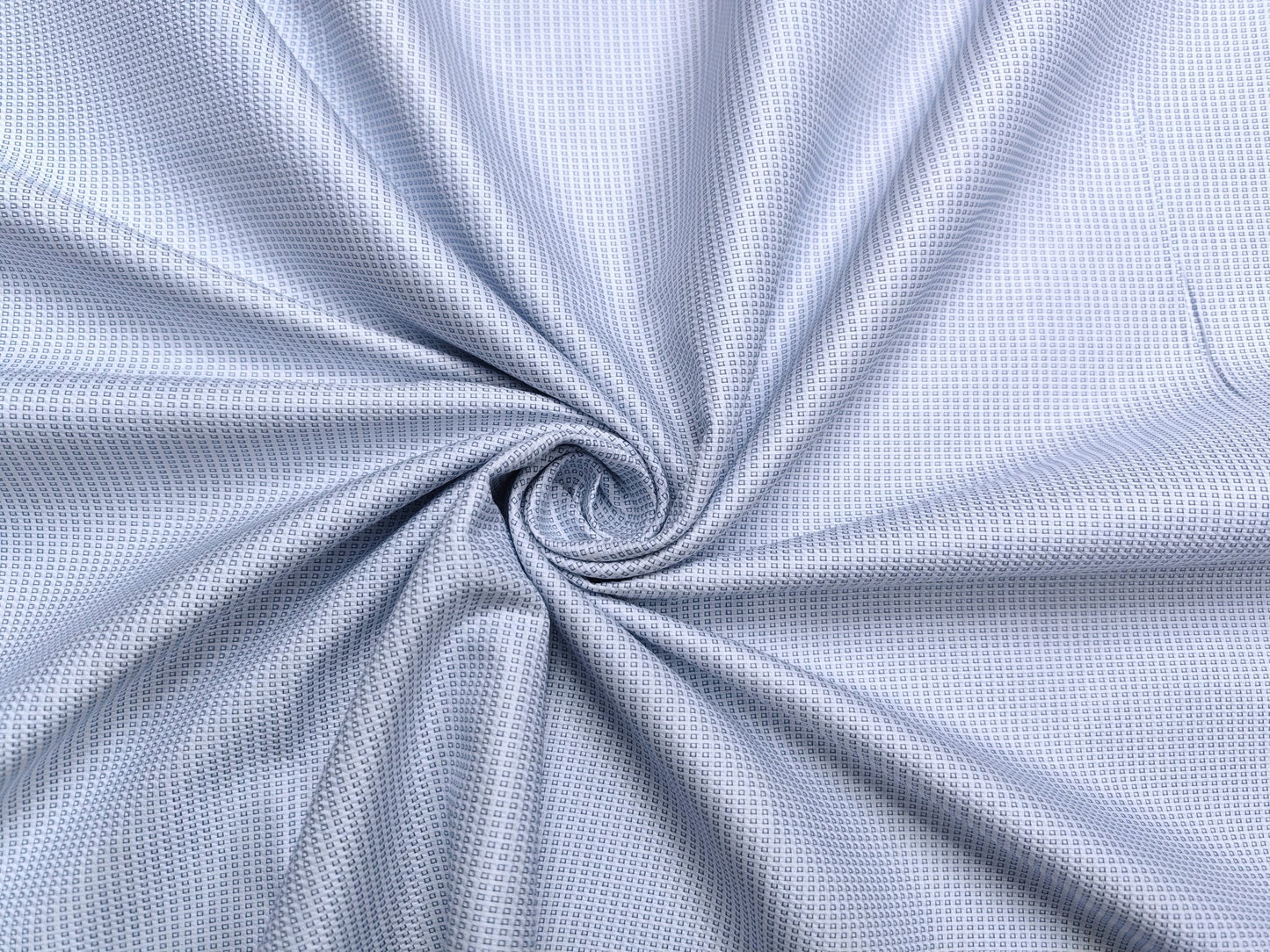 Giza House by Soktas 2/80 Finest Giza Cotton Shirting Fabric (White & Blue, Box Patterned)