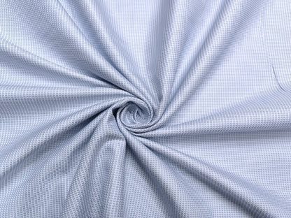 Giza House by Soktas 2/80 Finest Giza Cotton Shirting Fabric (White & Blue, Box Patterned)