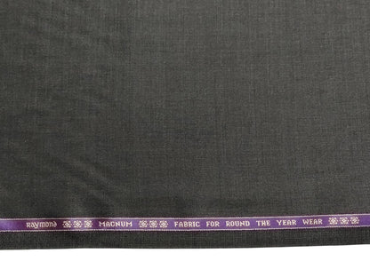 Raymond Magnum Merino Wool Blend Suiting Fabric (Dark Grey, Plain Weave)